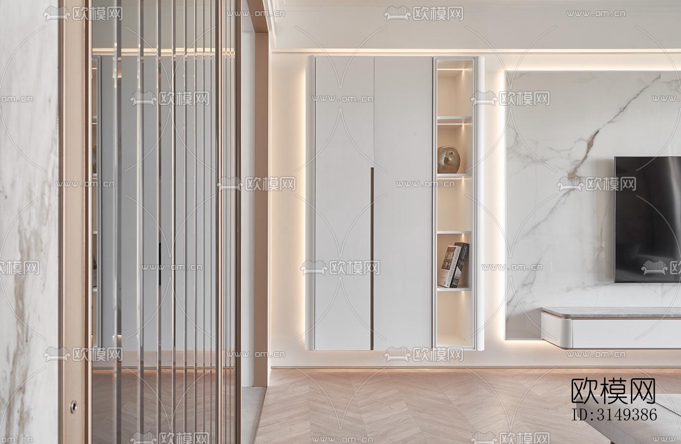 现代平层效果图下载（渲染图1）