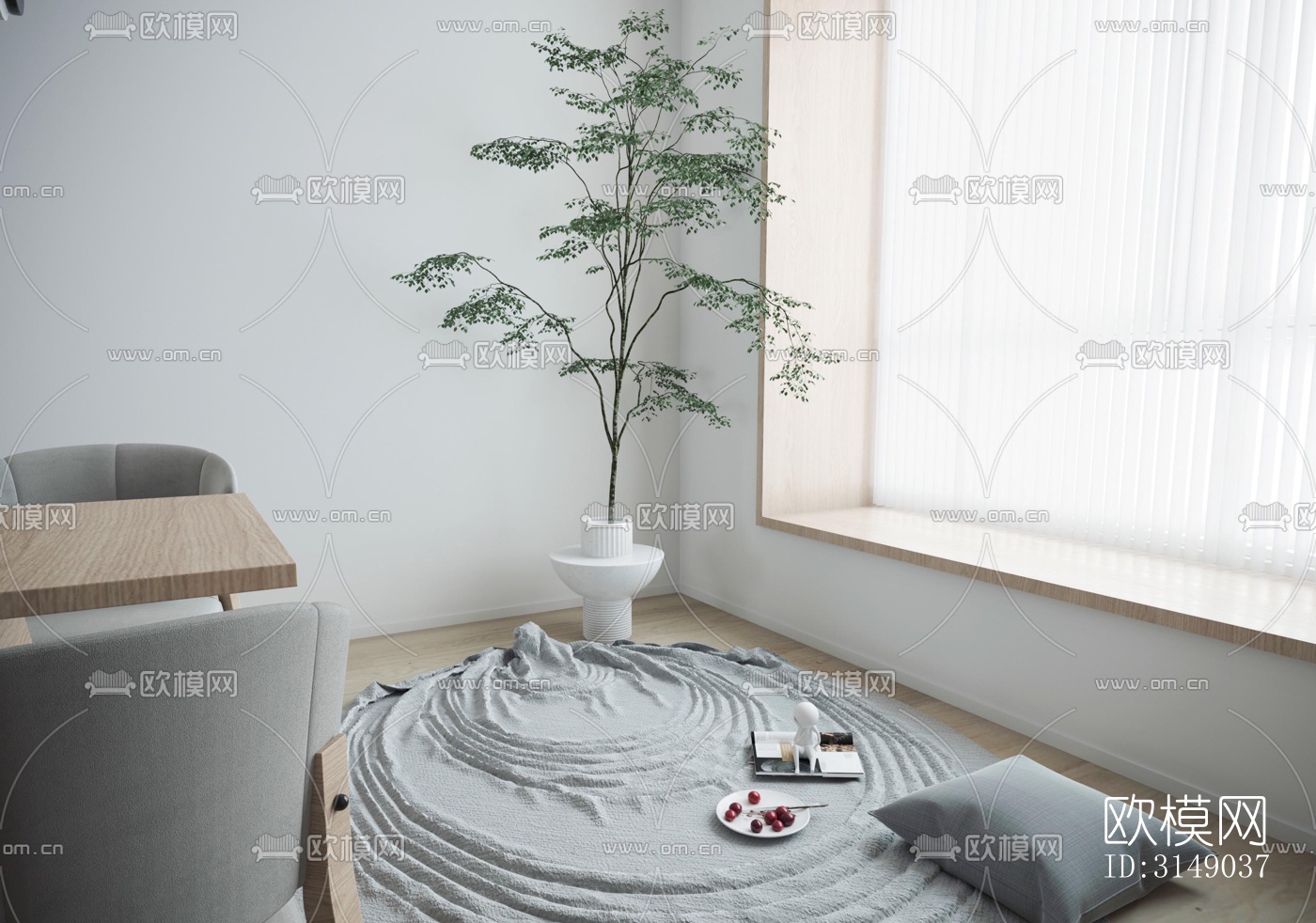 日式平层效果图下载（渲染图6）