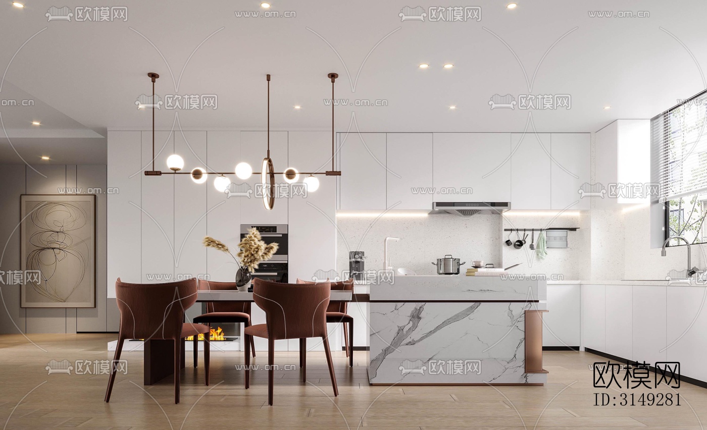 现代平层效果图下载（渲染图7）