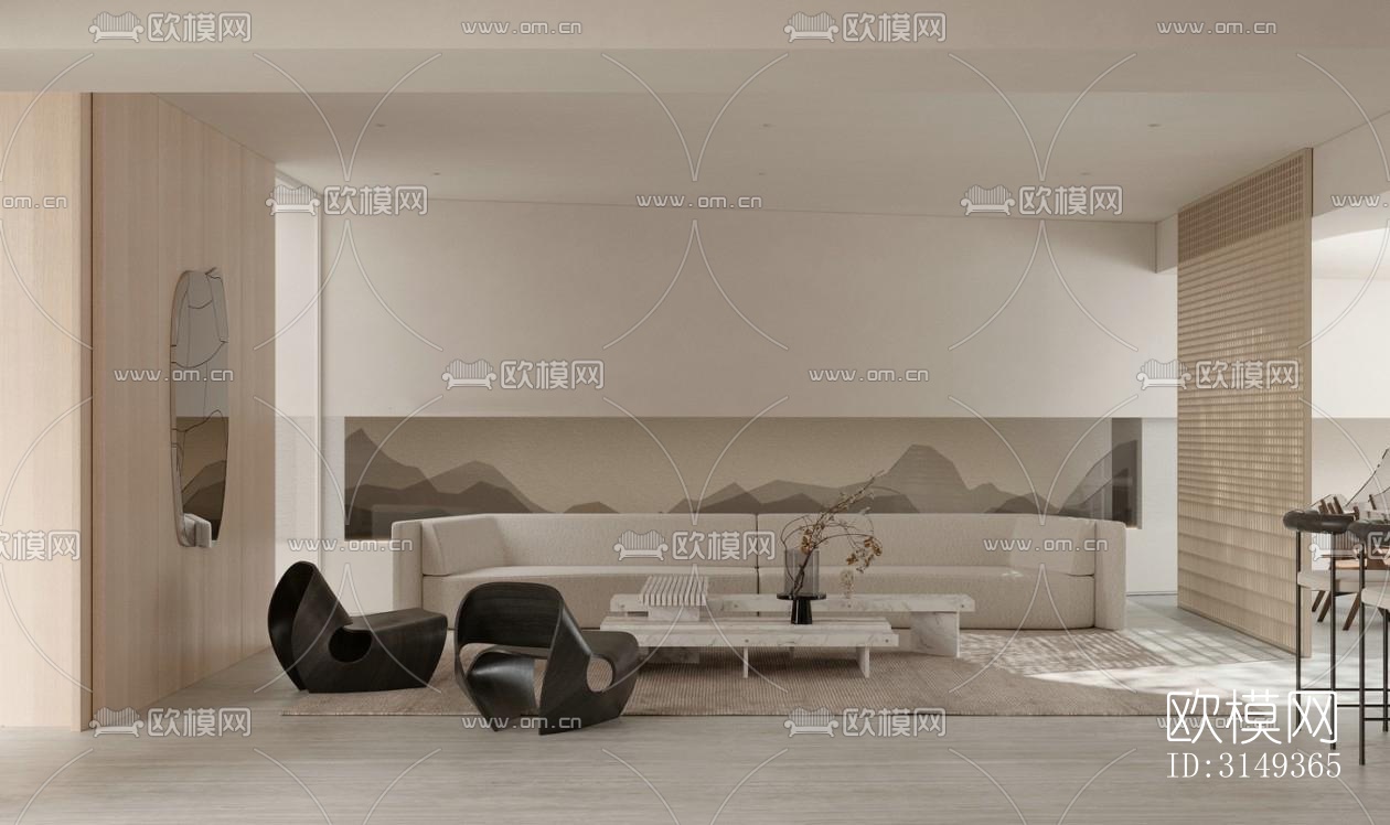 现代平层效果图下载（渲染图6）