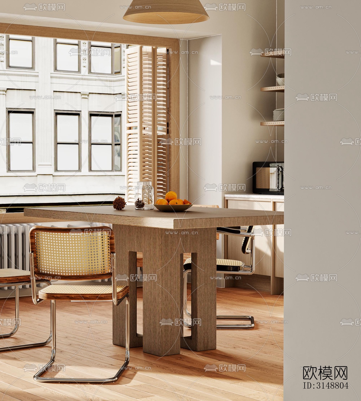 侘寂平层效果图下载（渲染图7）