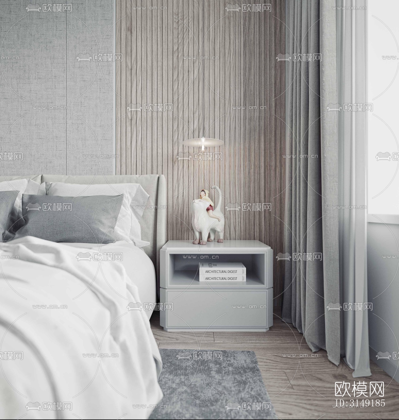 现代平层效果图下载（渲染图9）