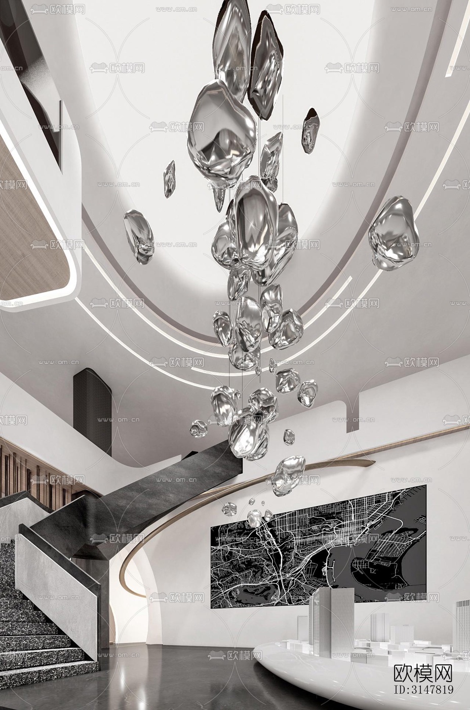 现代售楼处效果图下载（渲染图1）