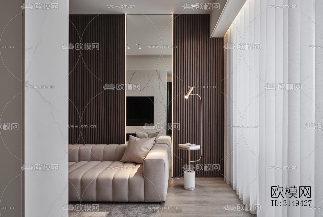 现代平层效果图下载（渲染图10）