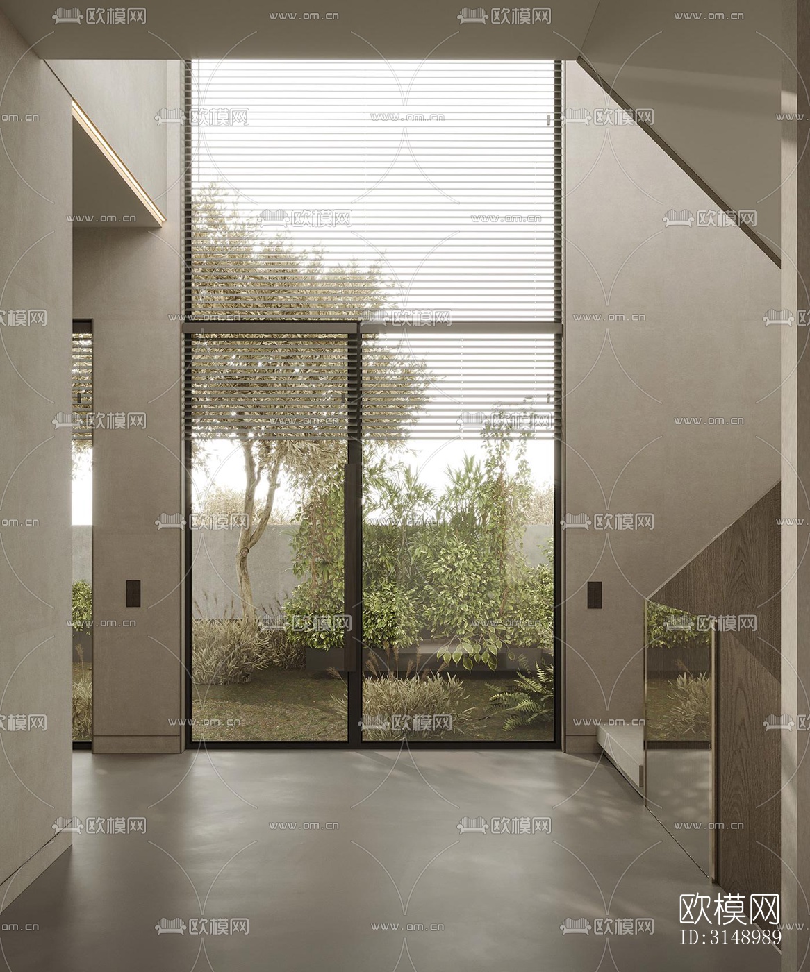 奶油风平层效果图下载（渲染图6）