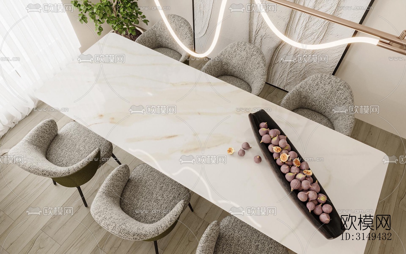 现代平层效果图下载（渲染图15）