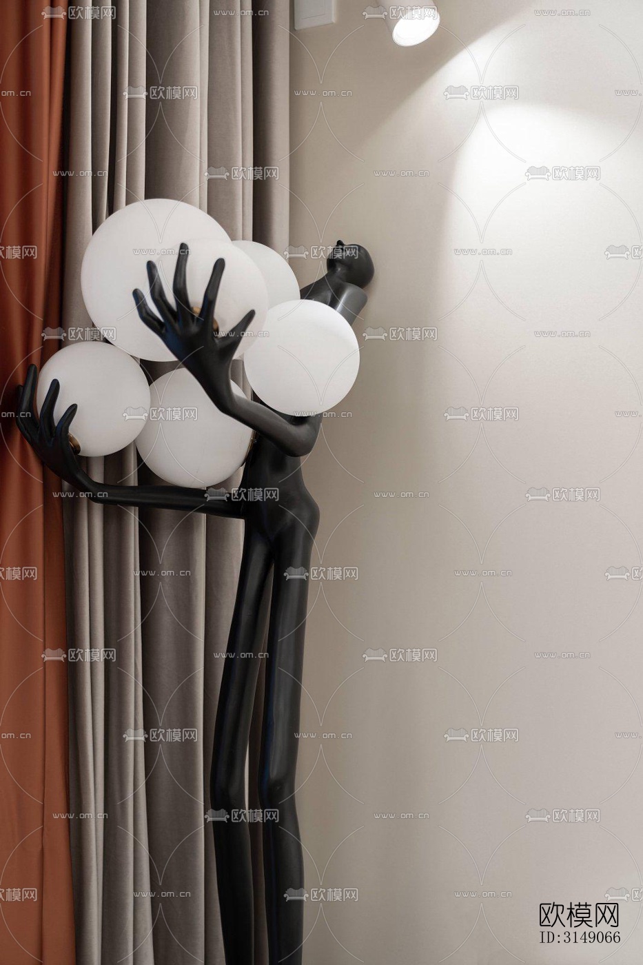 欧式平层效果图下载（渲染图6）