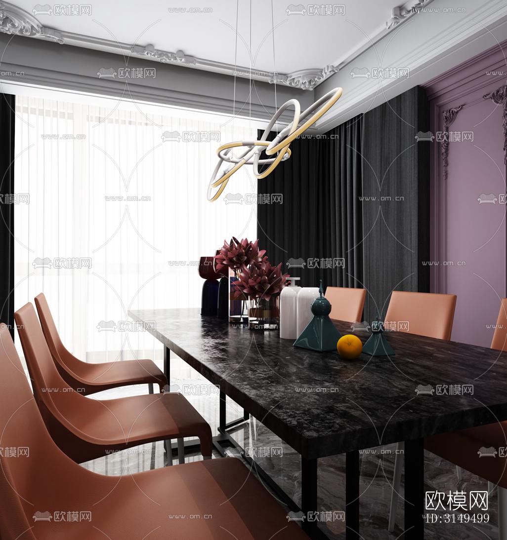 美式平层效果图下载（渲染图5）