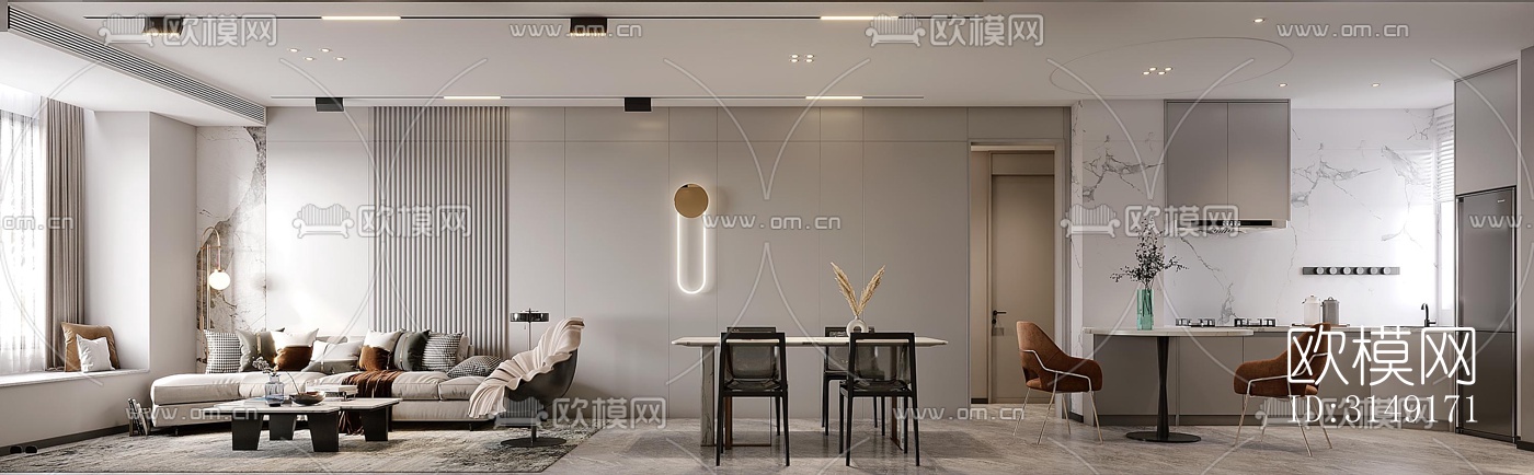 现代平层效果图下载（渲染图5）