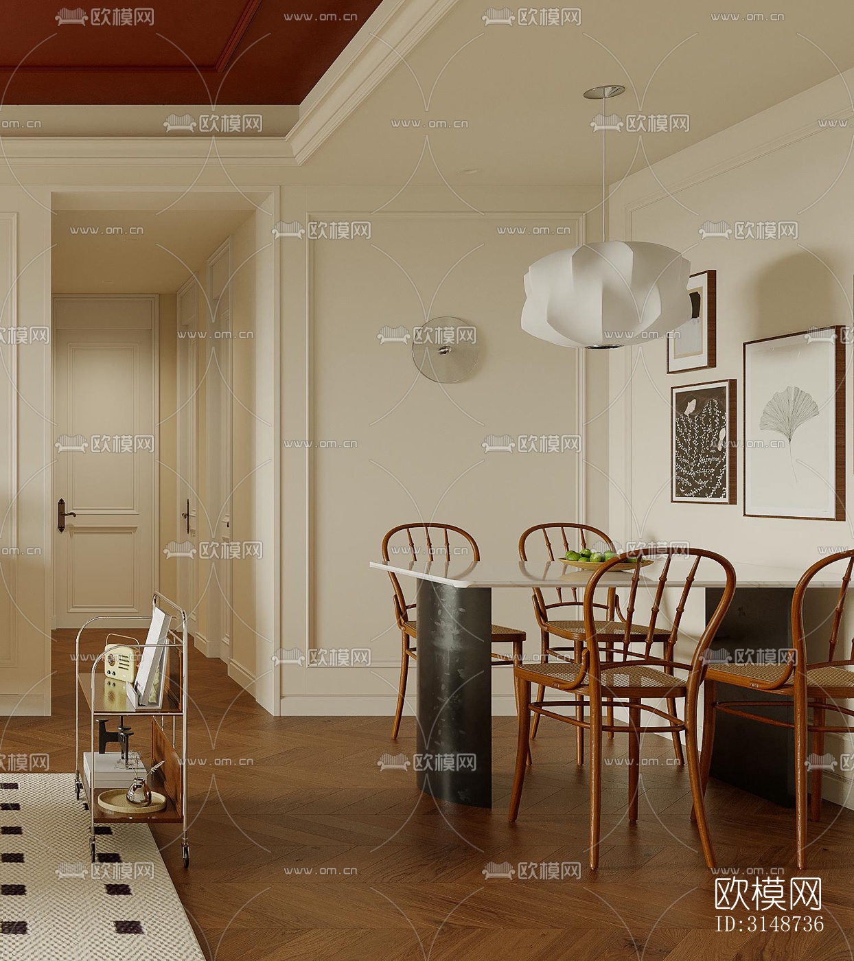 中古风平层效果图下载（渲染图8）