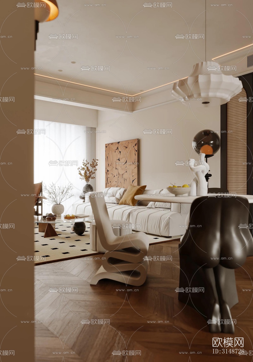 中古风平层效果图下载（渲染图17）