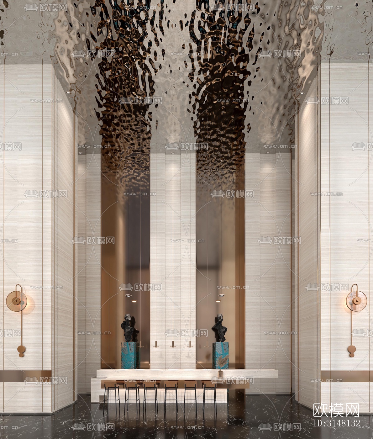 现代酒店民宿效果图下载（渲染图6）