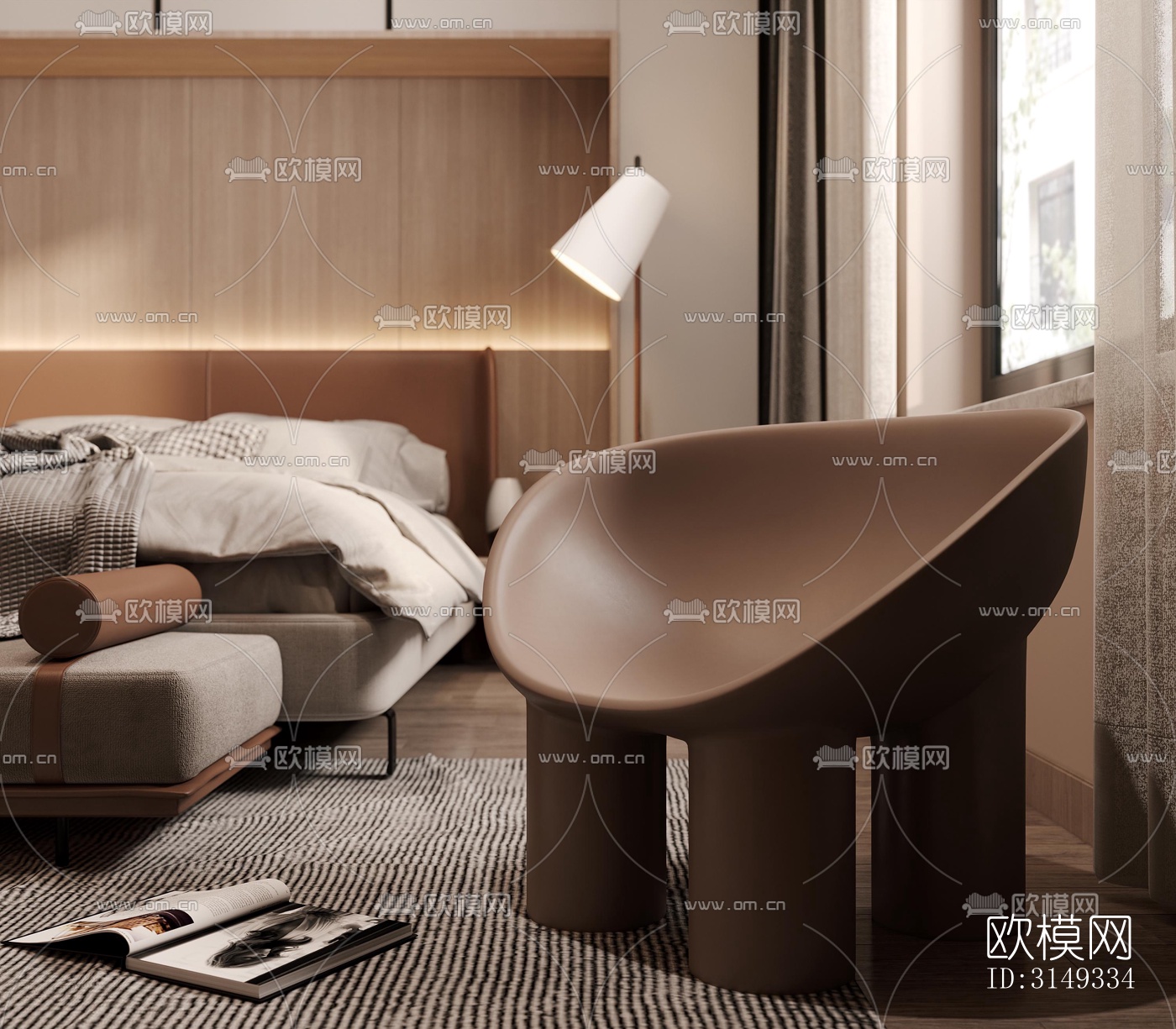 现代平层效果图下载（渲染图9）