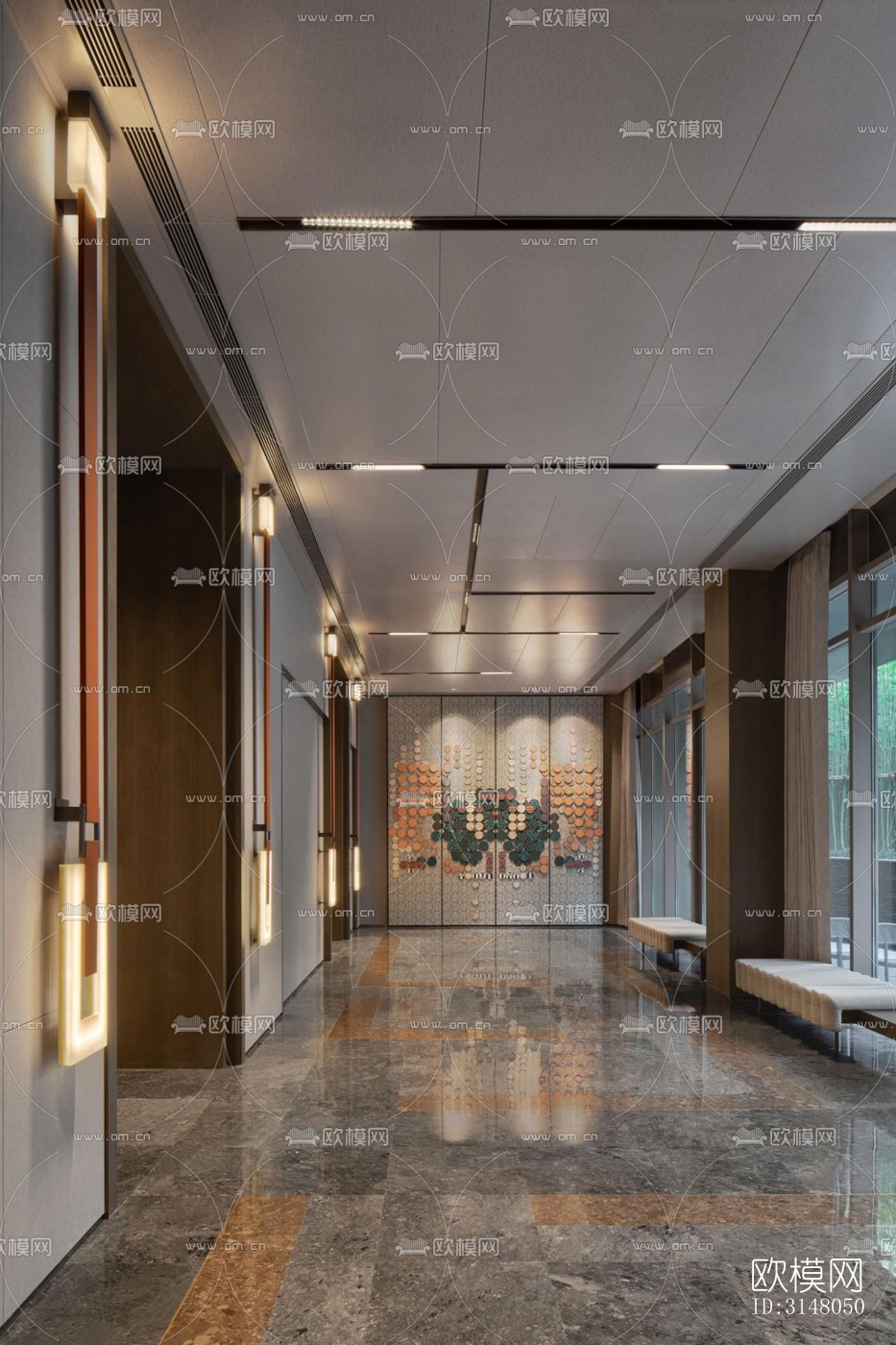 现代酒店民宿效果图下载（渲染图2）