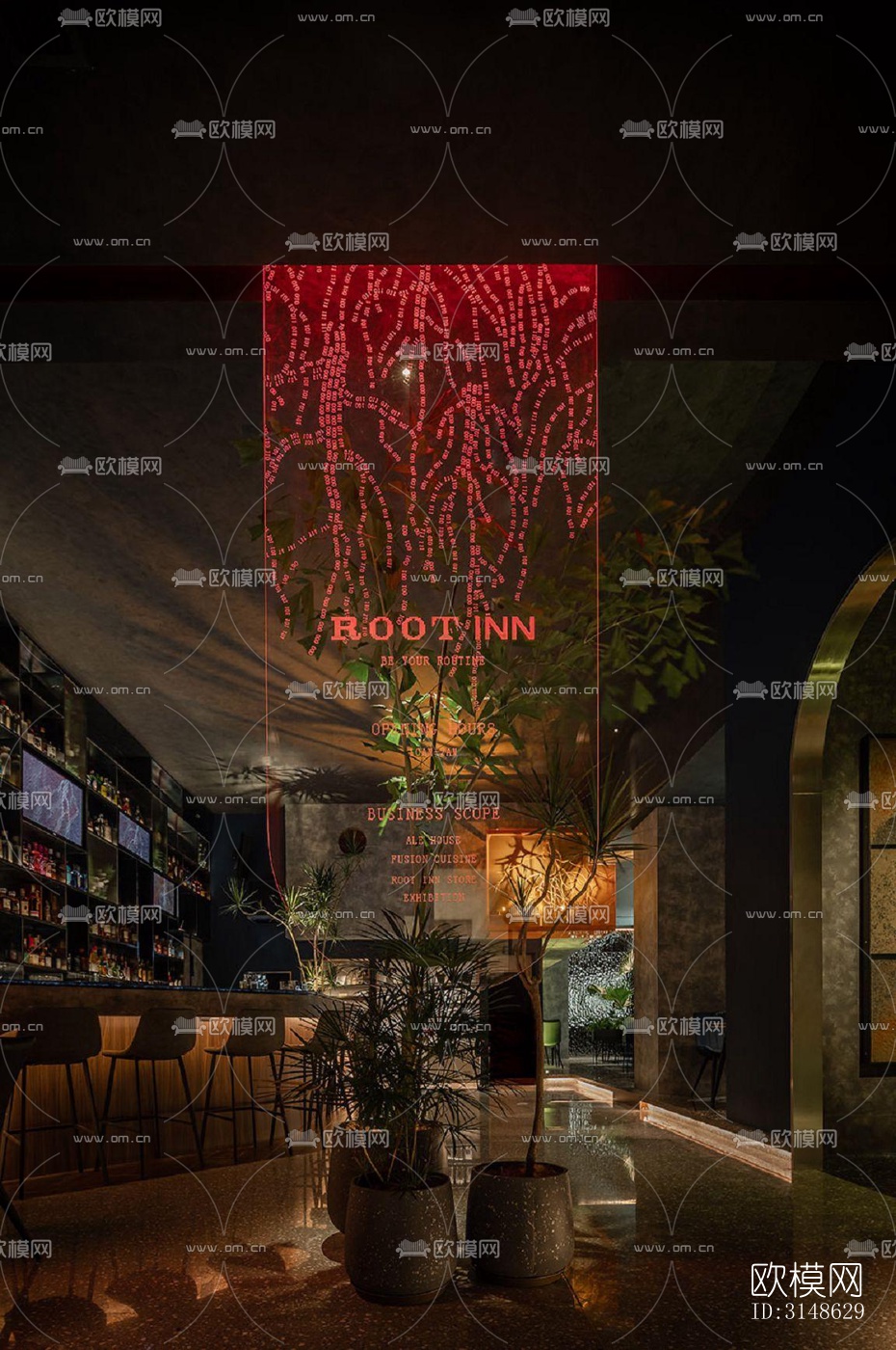 高级灰酒吧效果图下载（渲染图17）