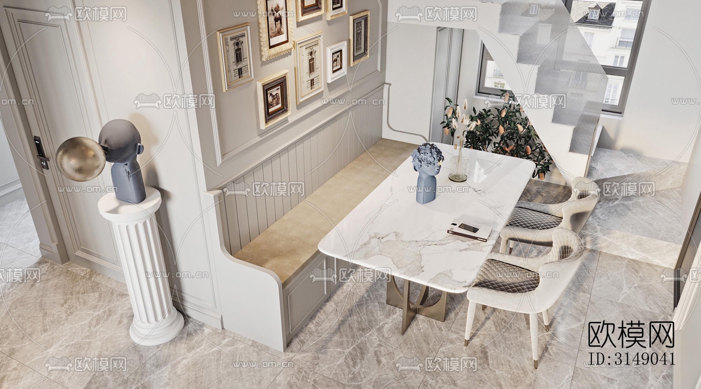 欧式平层效果图下载（渲染图5）
