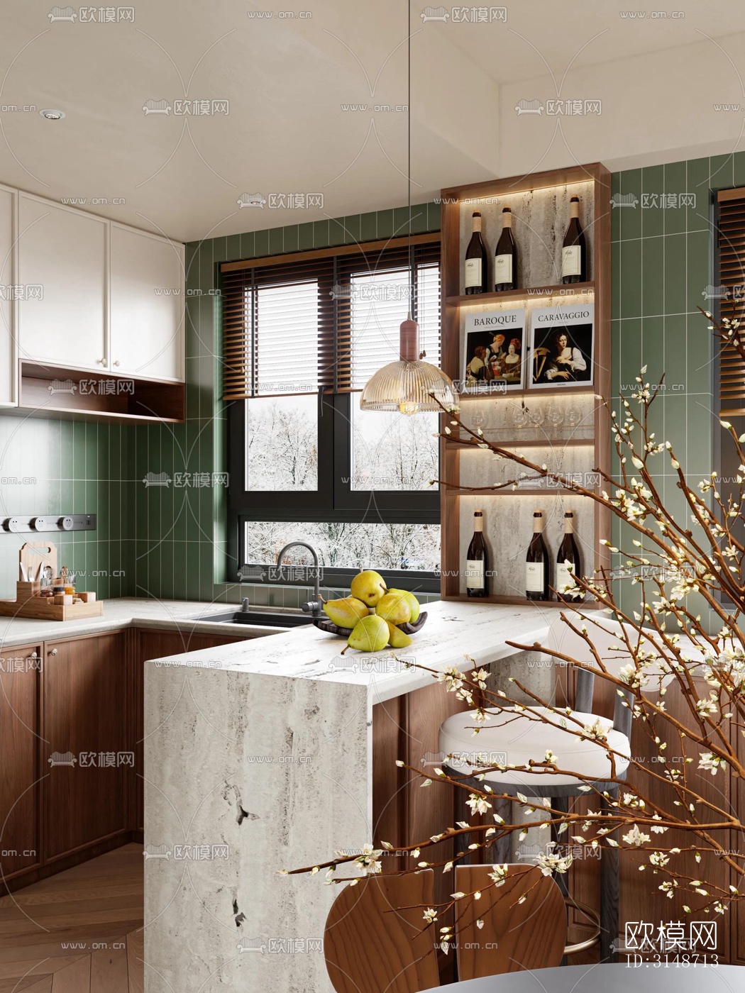 中古风平层效果图下载（渲染图8）