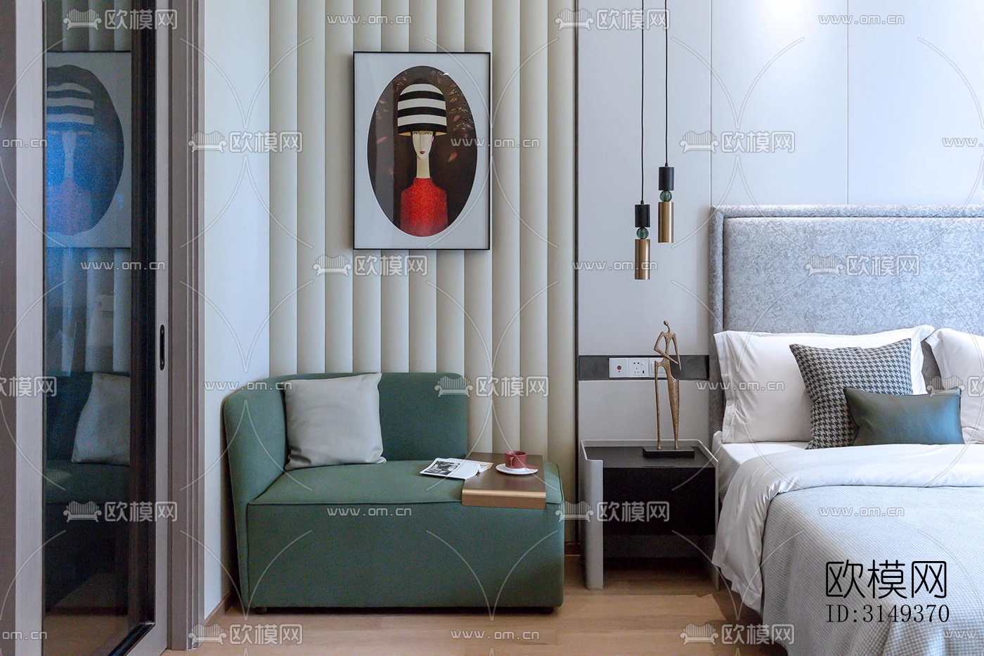 现代平层效果图下载（渲染图5）