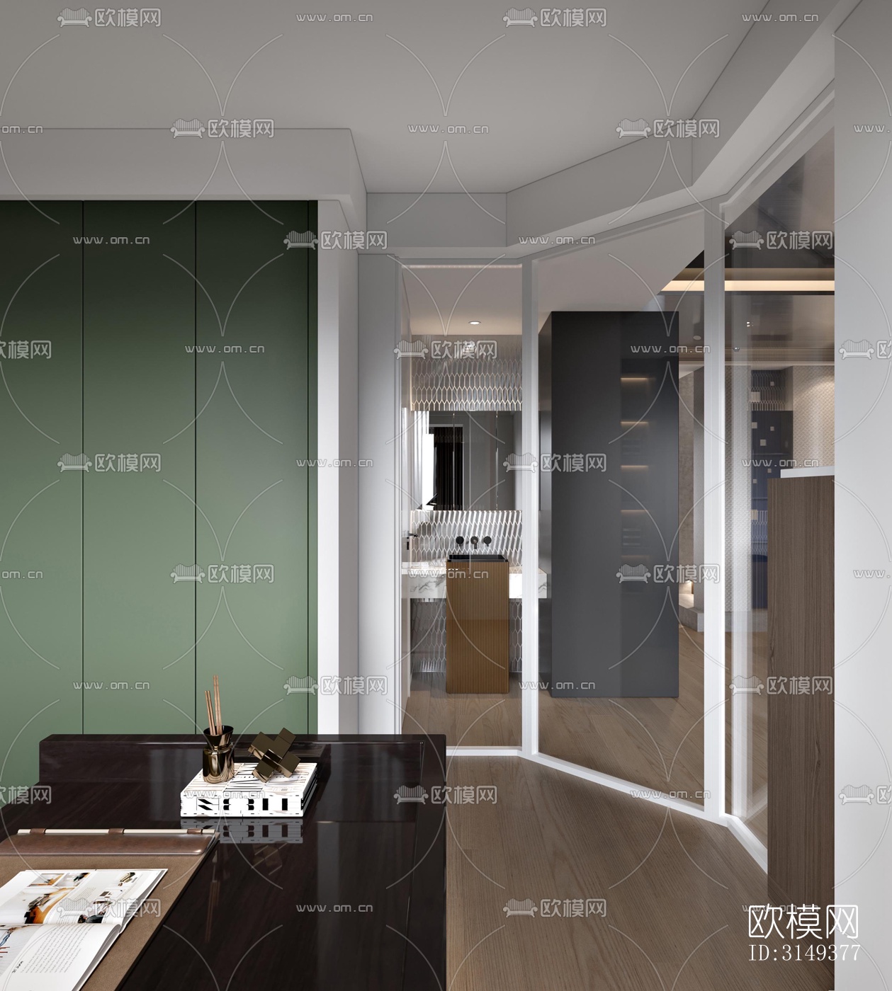 现代平层效果图下载（渲染图6）