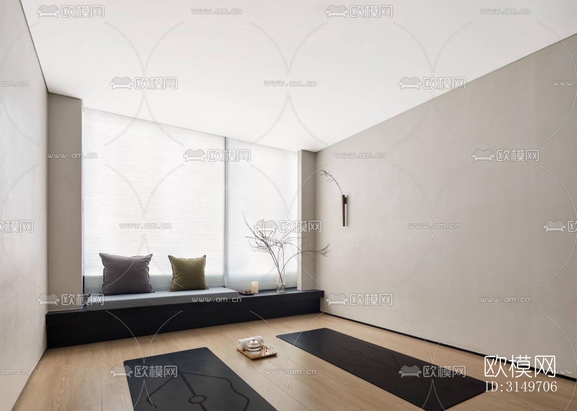 高级灰健身房效果图下载（渲染图17）