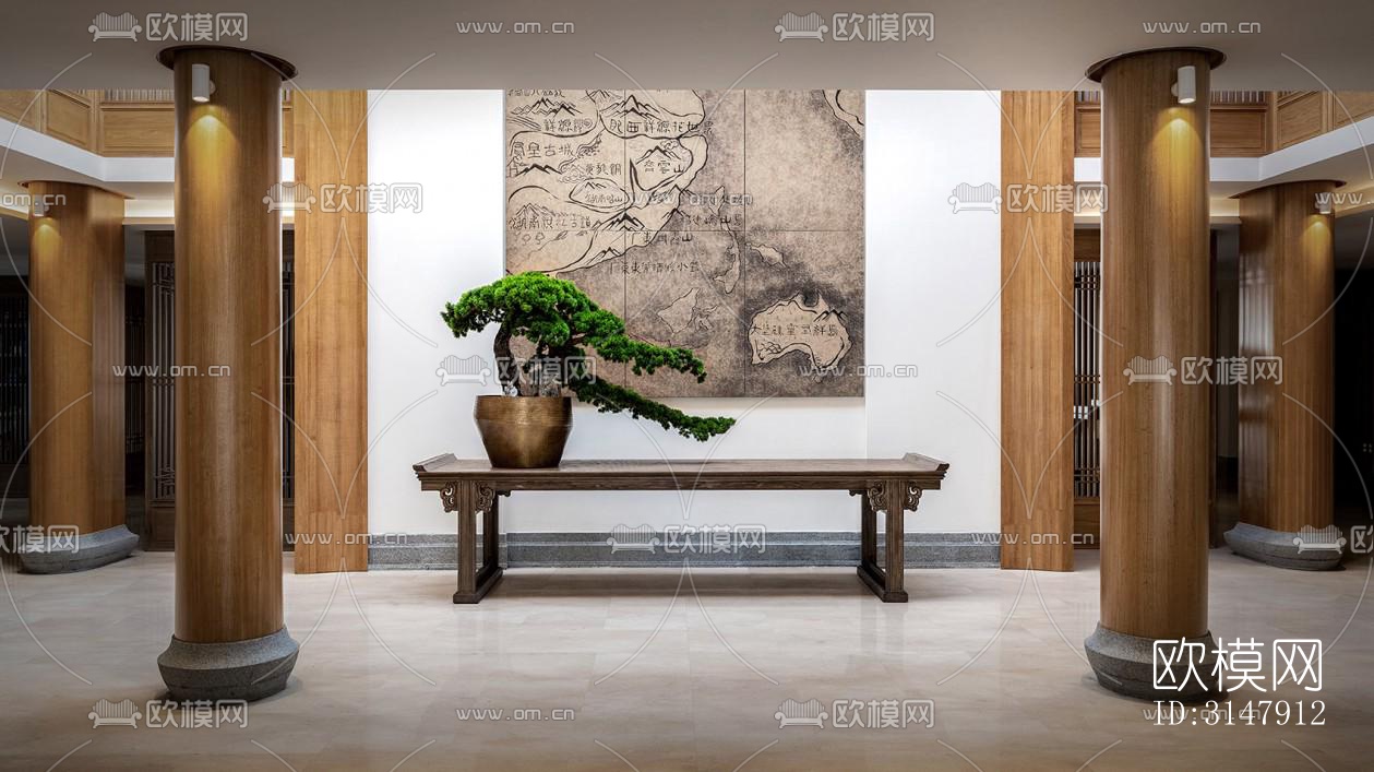 中式酒店民宿效果图下载（渲染图16）