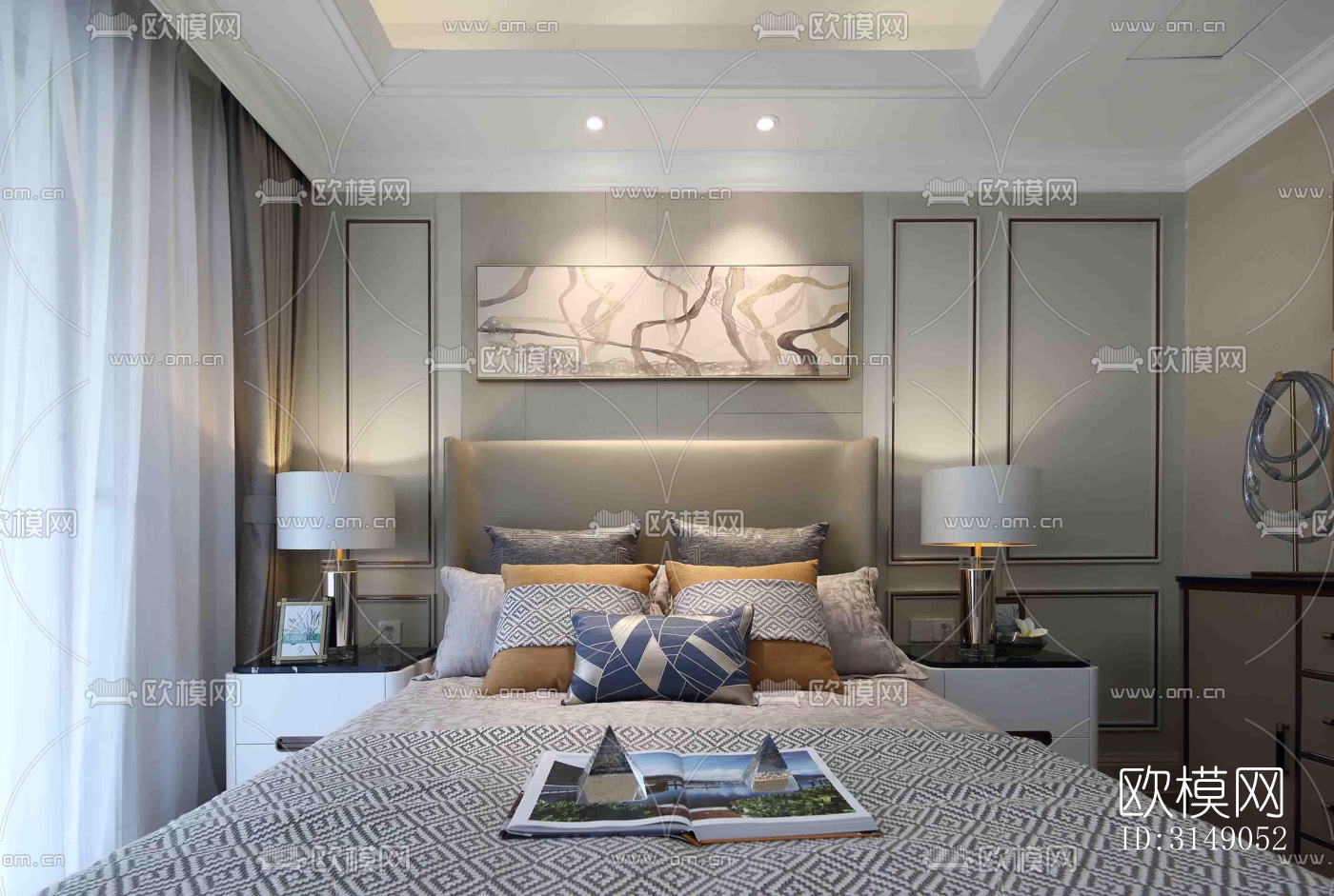 欧式平层效果图下载（渲染图12）