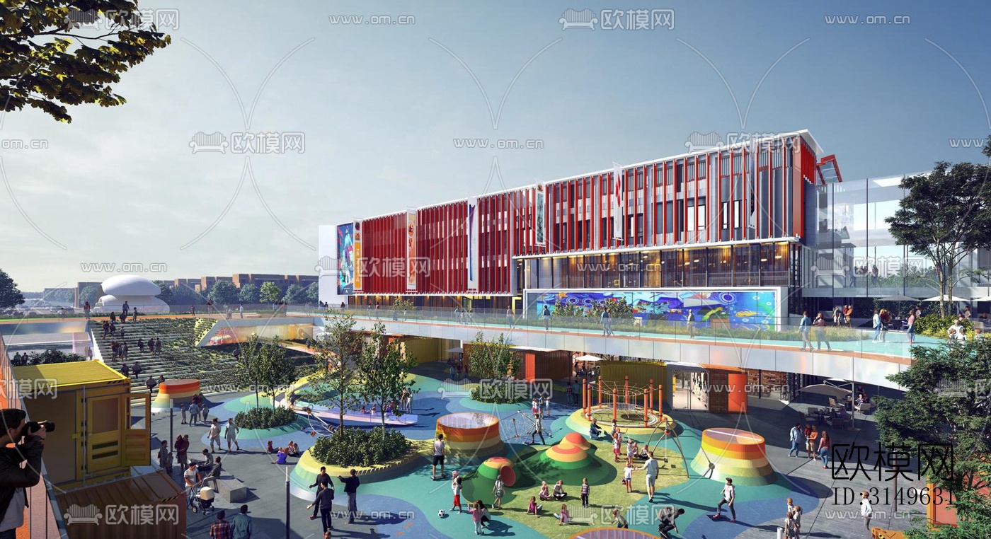 现代商业建筑效果图下载（渲染图4）