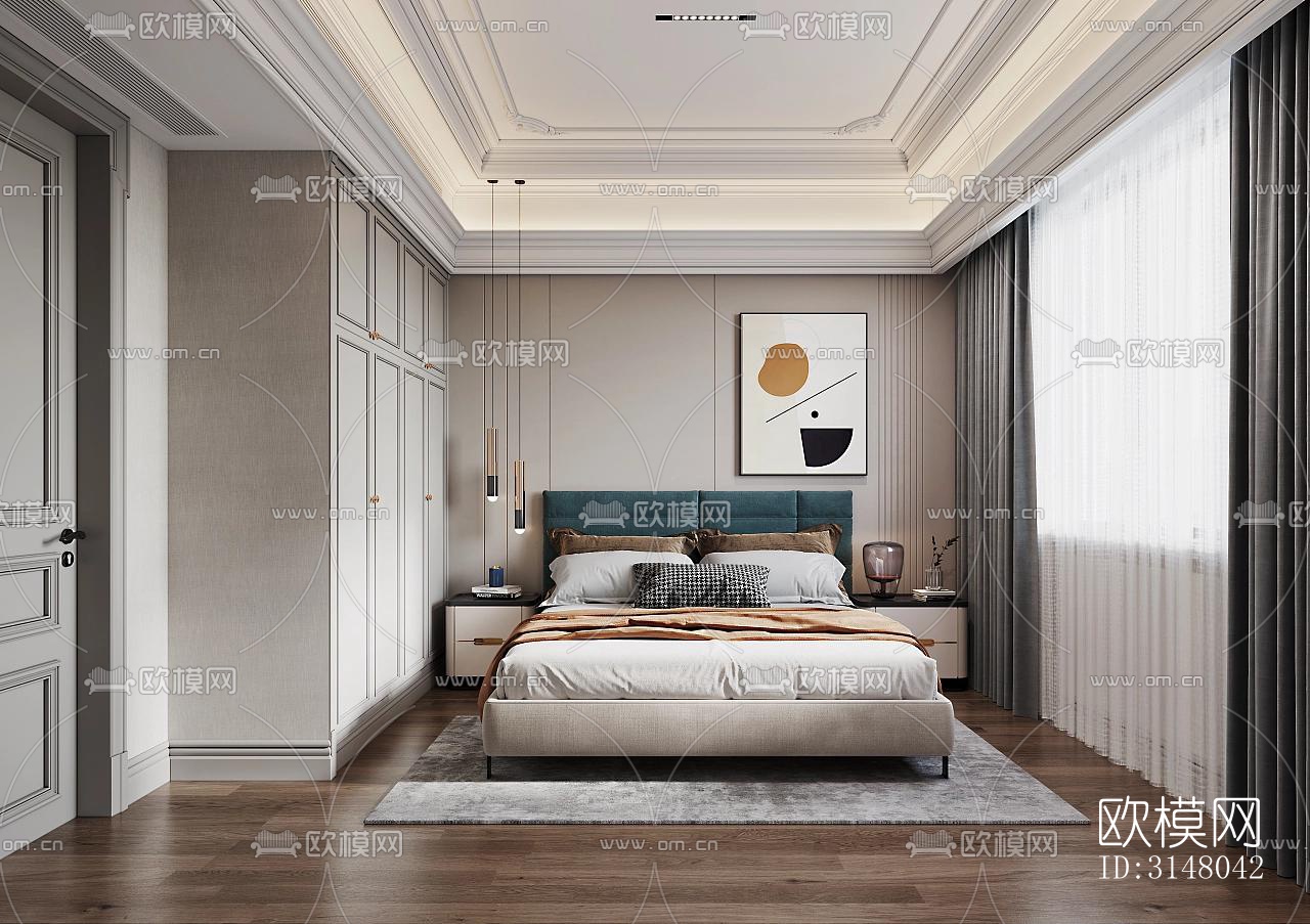 法式酒店民宿效果图下载（渲染图10）