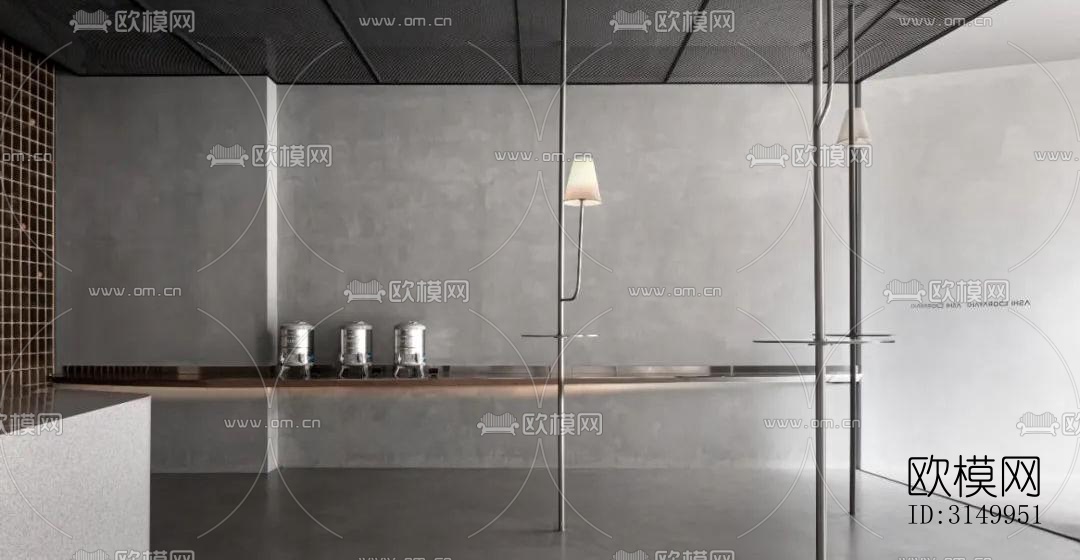 高级灰火锅烤肉效果图下载（渲染图8）