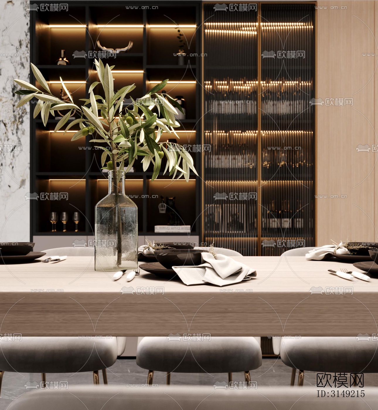 现代平层效果图下载（渲染图7）