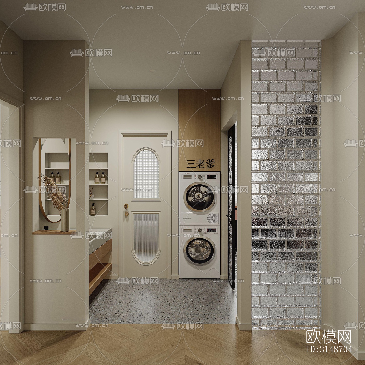 中古风平层效果图下载（渲染图5）