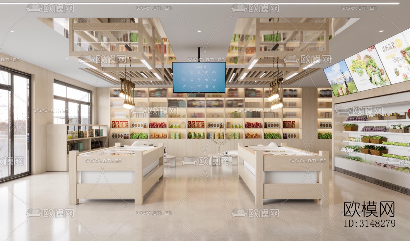 现代零售店铺效果图下载（渲染图1）