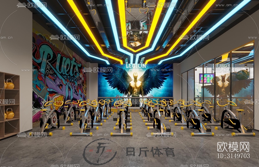 現(xiàn)代健身房效果圖下載(渲染圖10)