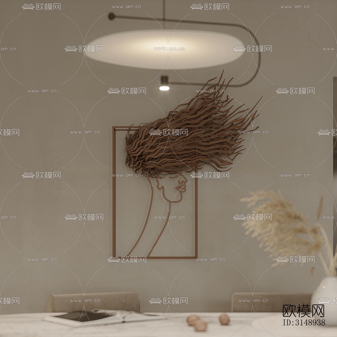 奶油风平层效果图下载（渲染图5）