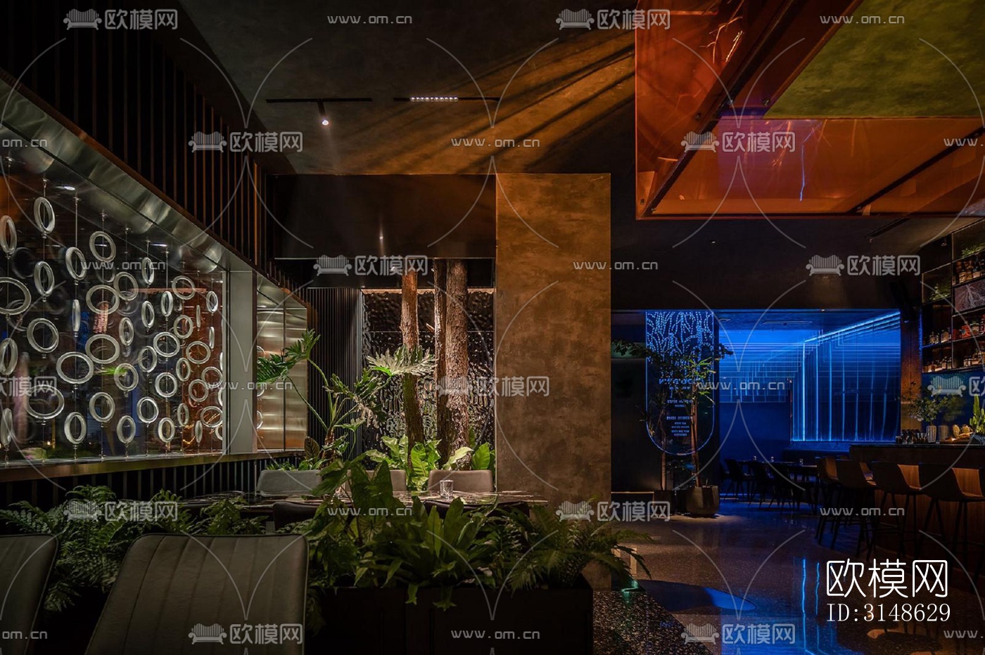 高级灰酒吧效果图下载（渲染图9）