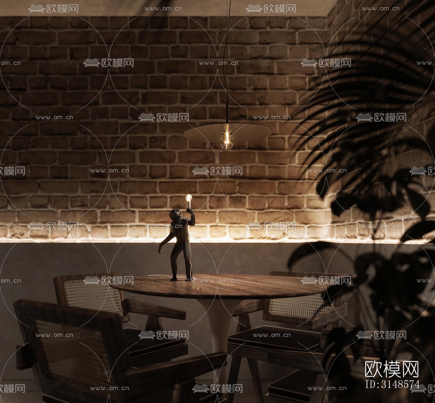 工业风酒吧效果图下载（渲染图2）