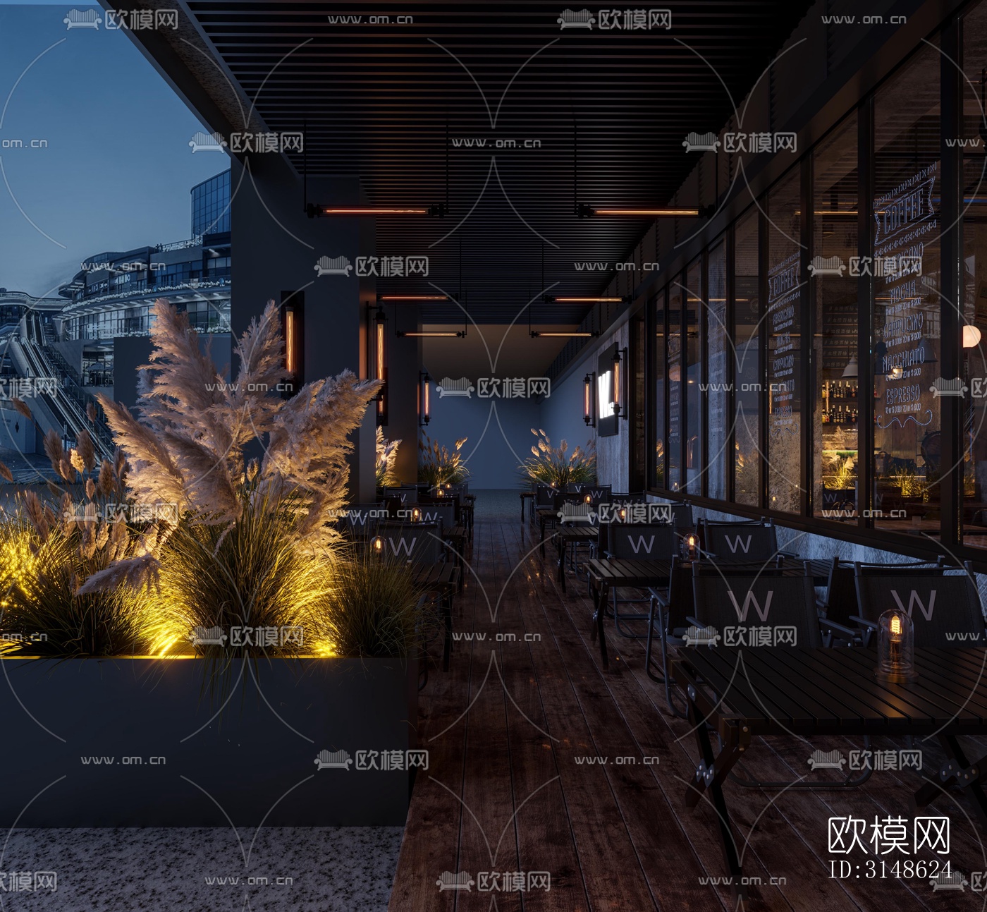 高级灰酒吧效果图下载（渲染图8）