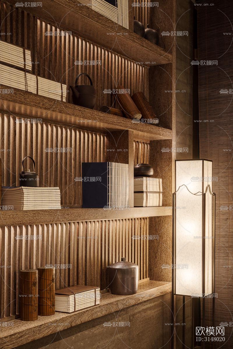 新中式酒店民宿效果图下载（渲染图3）