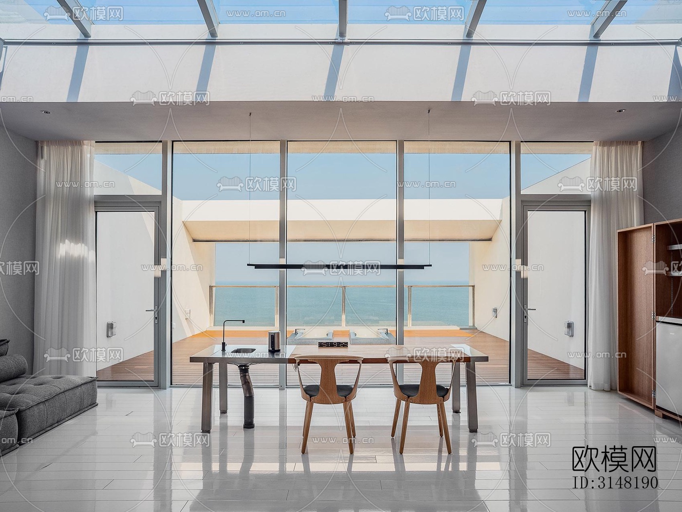 现代酒店民宿效果图下载（渲染图3）