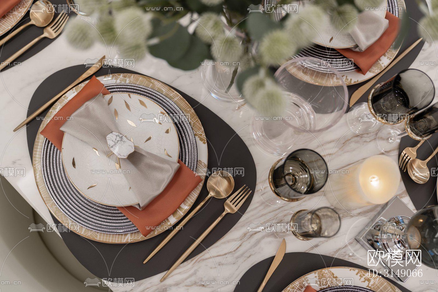 欧式平层效果图下载（渲染图11）