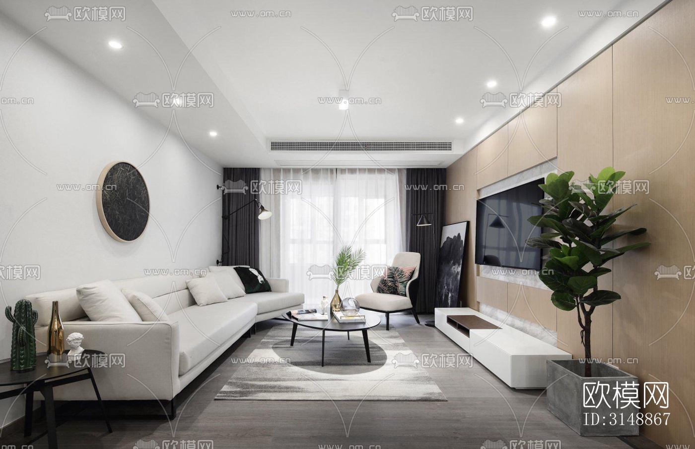 北欧平层效果图下载（渲染图2）