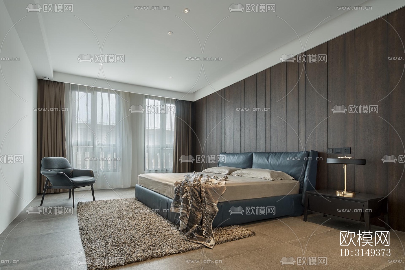 现代平层效果图下载（渲染图7）