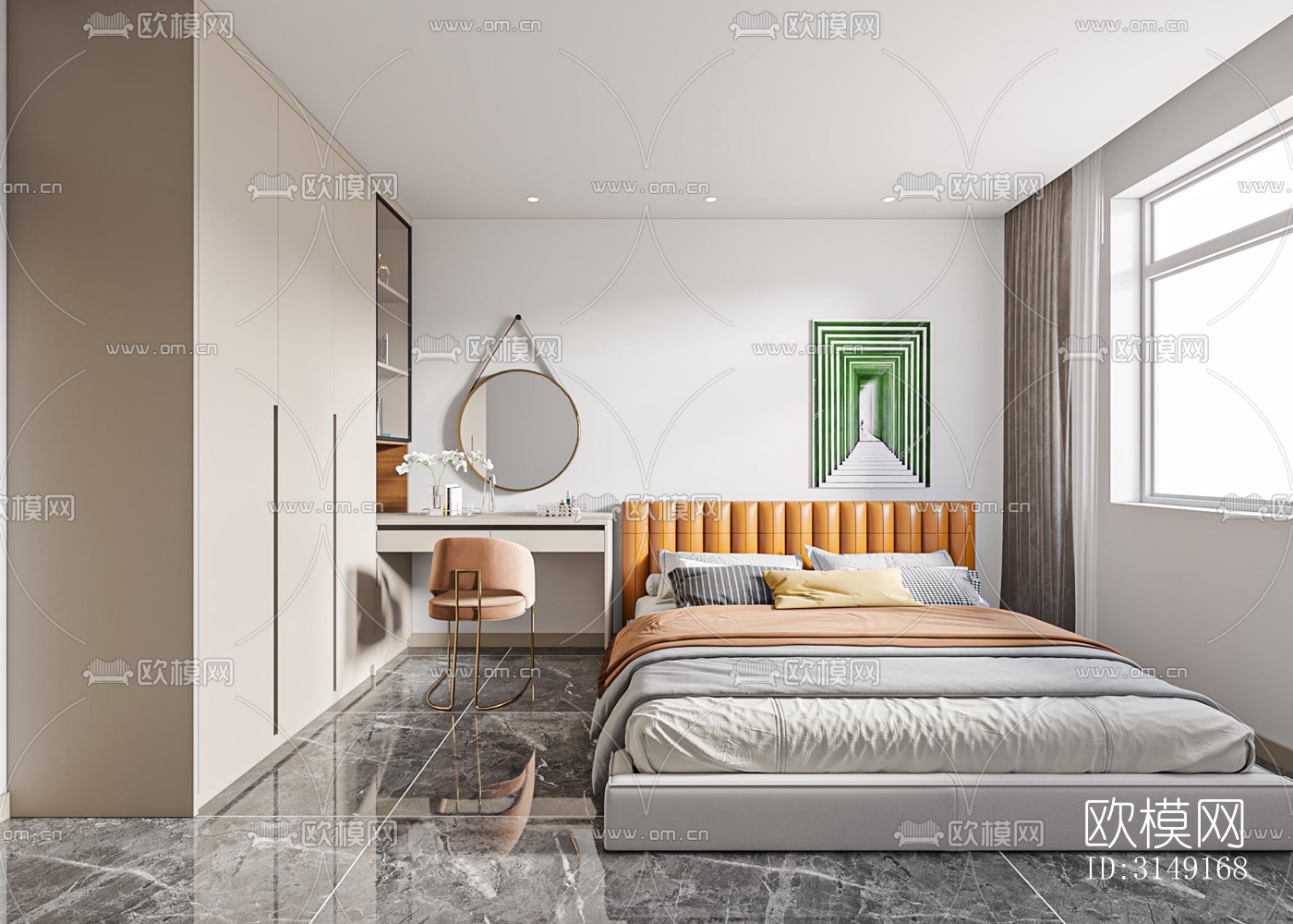 现代平层效果图下载（渲染图8）