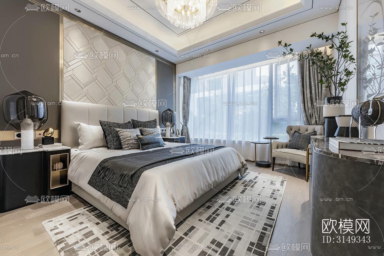 现代平层效果图下载（渲染图12）