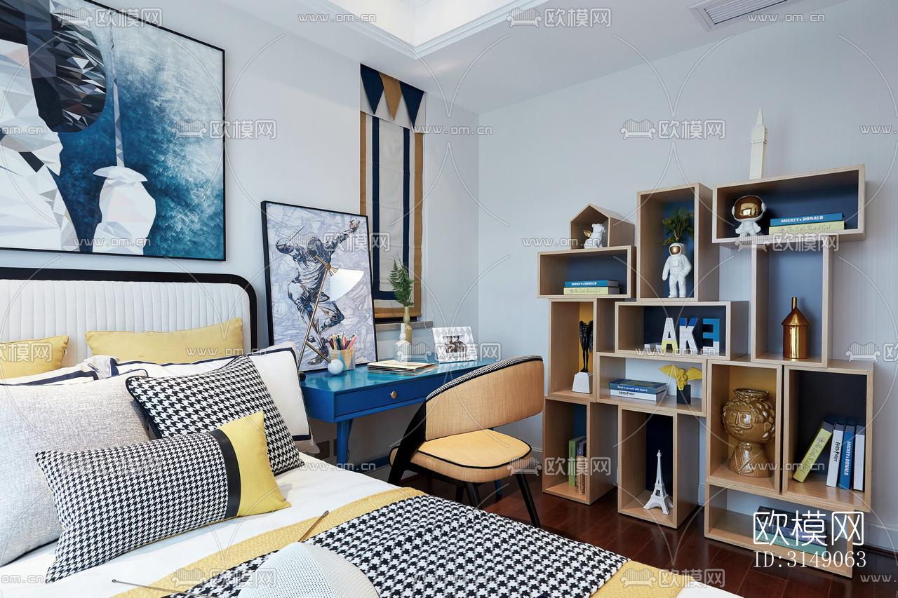 欧式平层效果图下载（渲染图12）