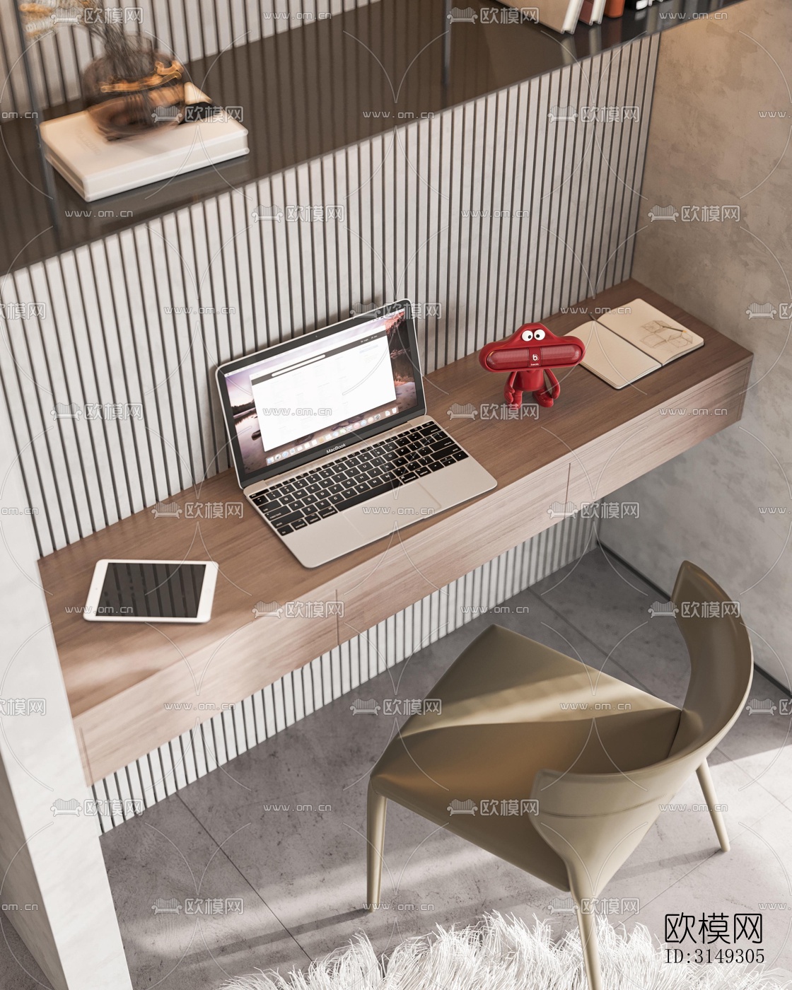 现代平层效果图下载（渲染图6）