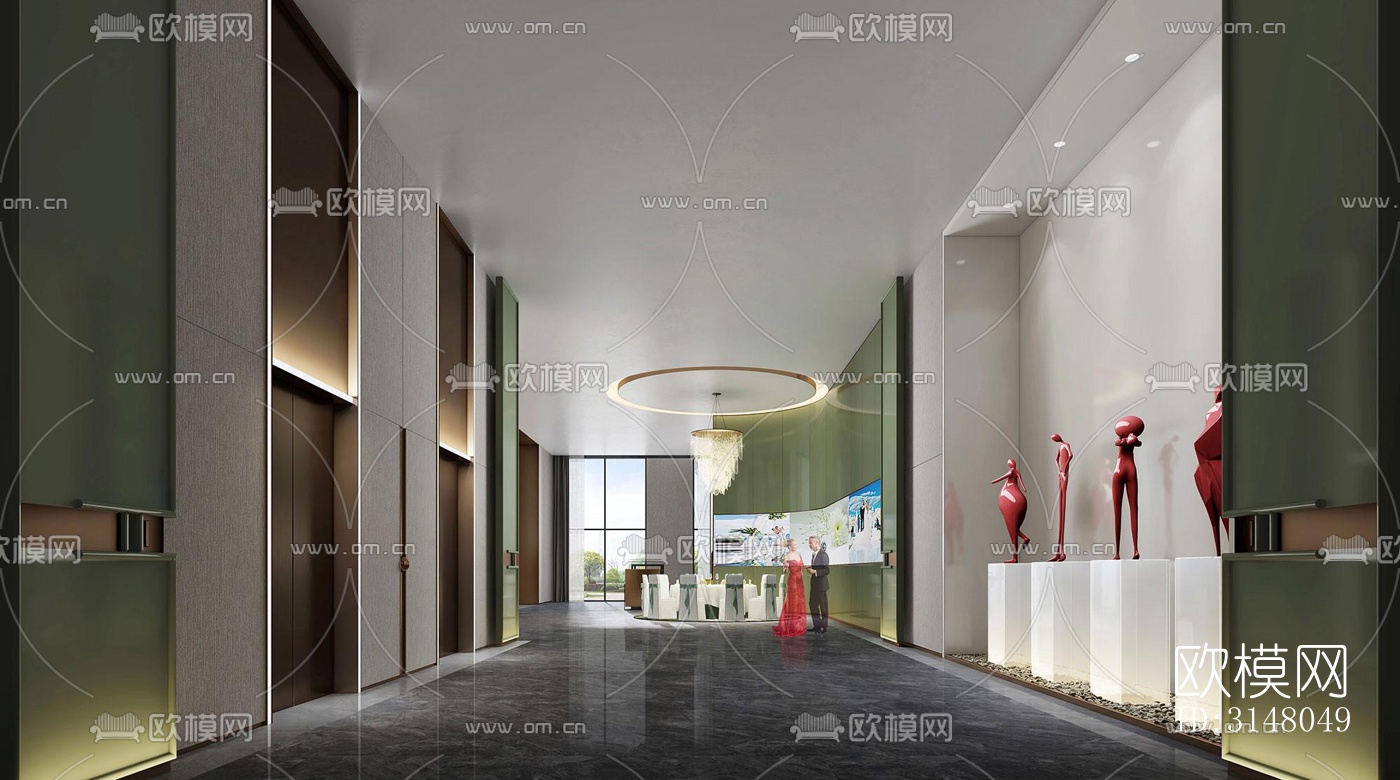 现代酒店民宿效果图下载（渲染图8）