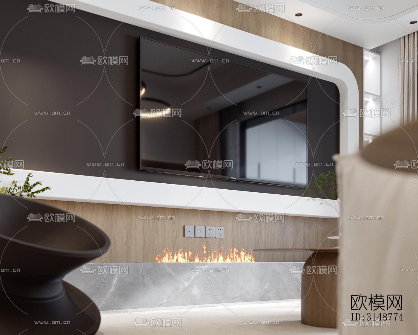 侘寂平层效果图下载（渲染图4）