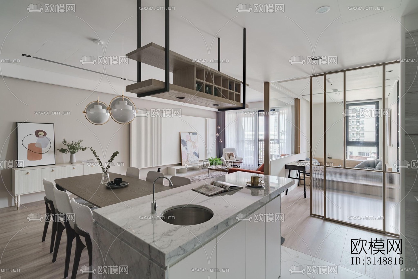 北欧平层效果图下载（渲染图12）