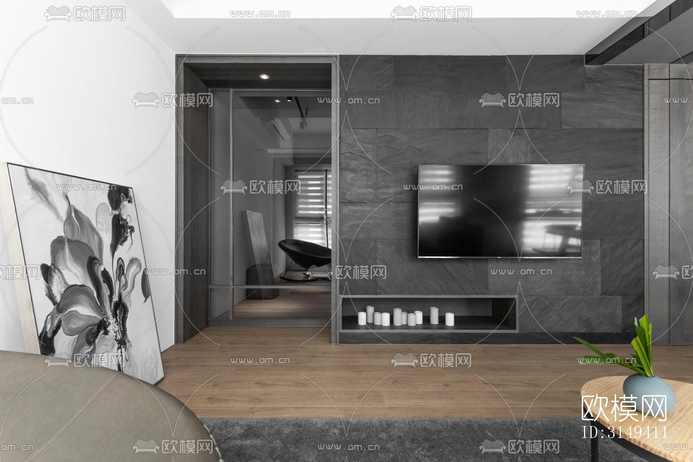 现代平层效果图下载（渲染图5）